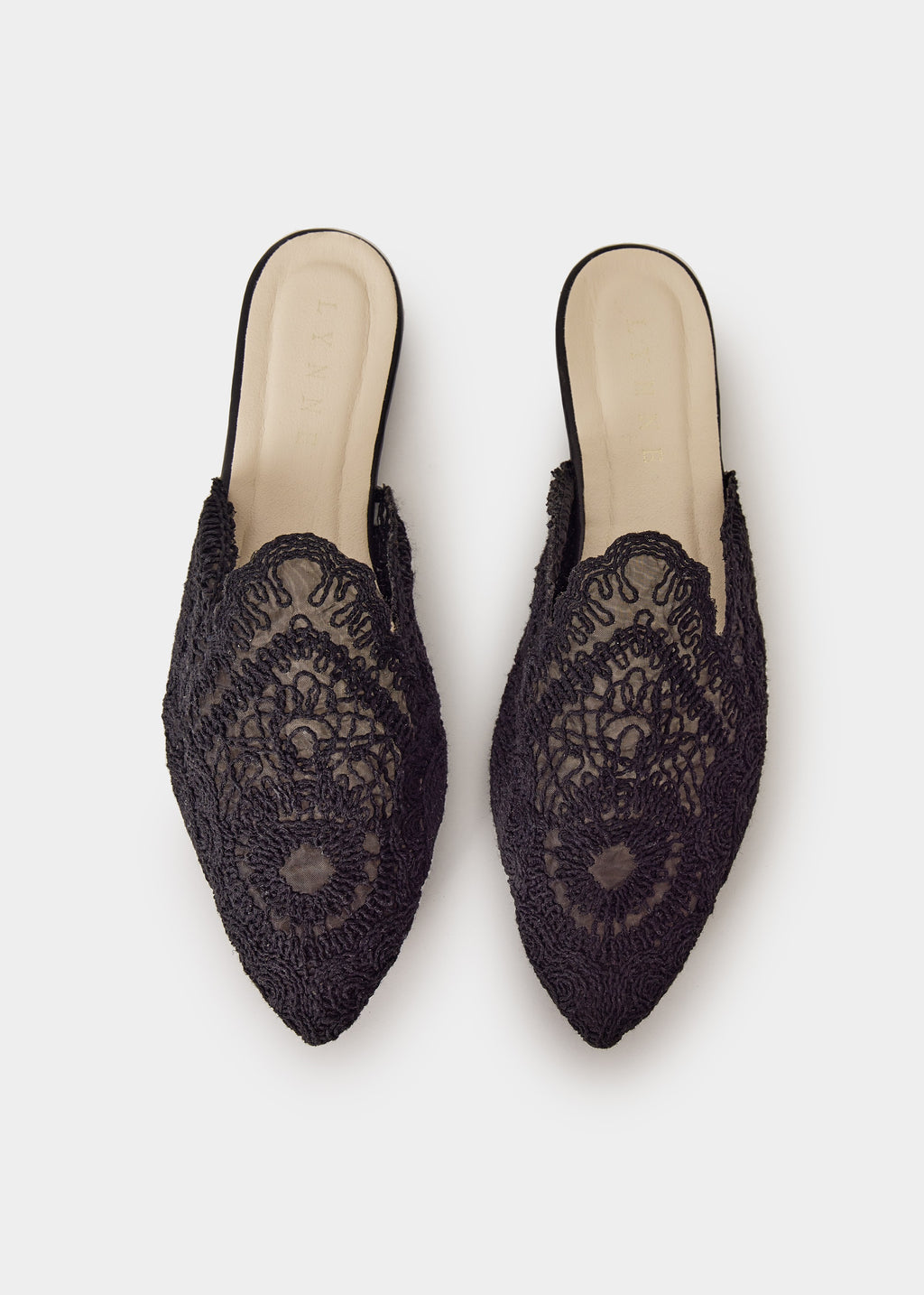 Φλατ mules δαντέλα