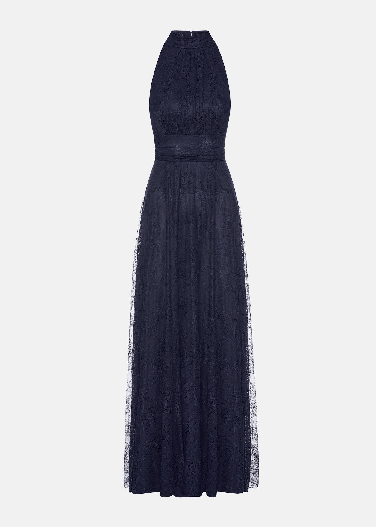 Μάξι φόρεμα με halter neck από δαντέλα