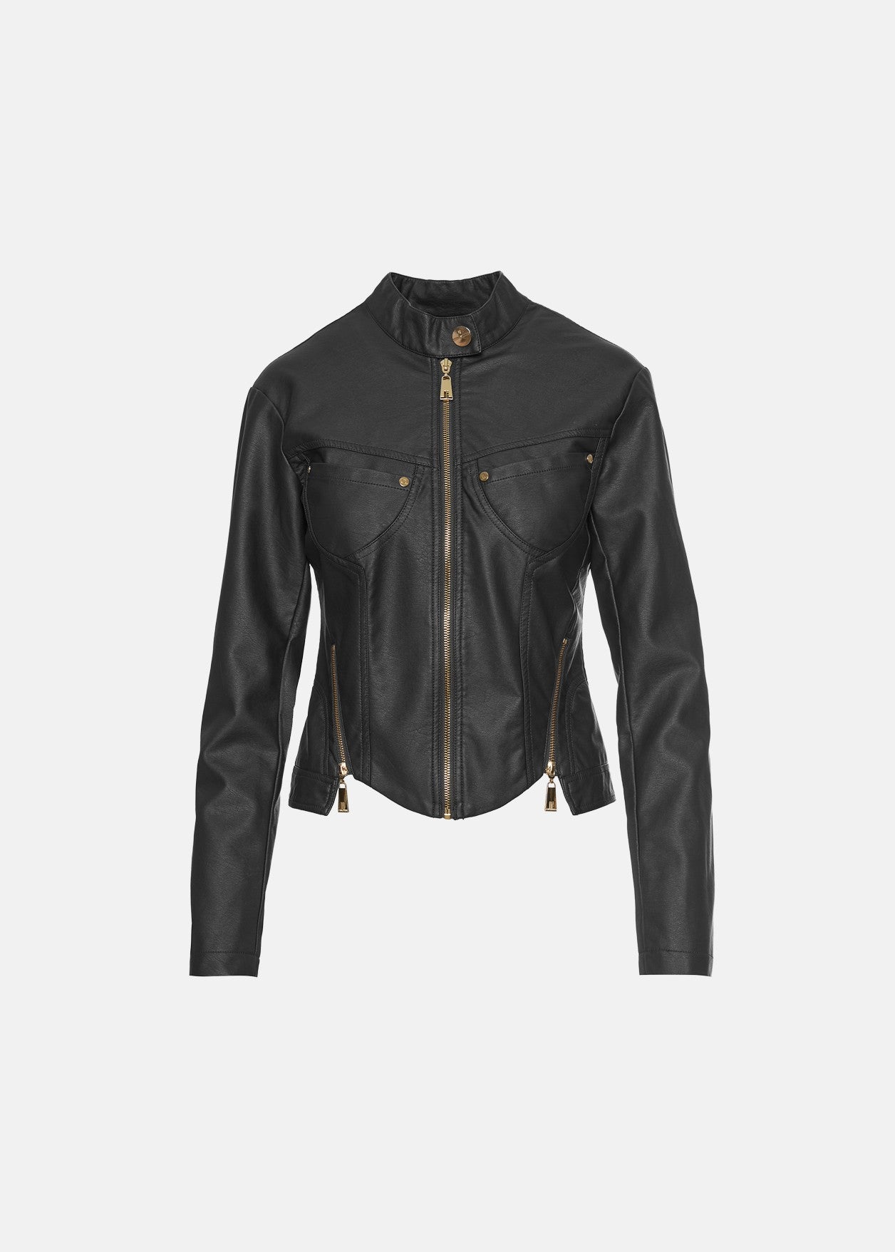 Biker τζάκετ με δερμάτινη όψη