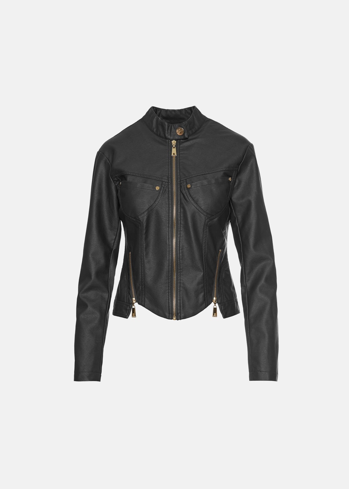 Biker τζάκετ με δερμάτινη όψη