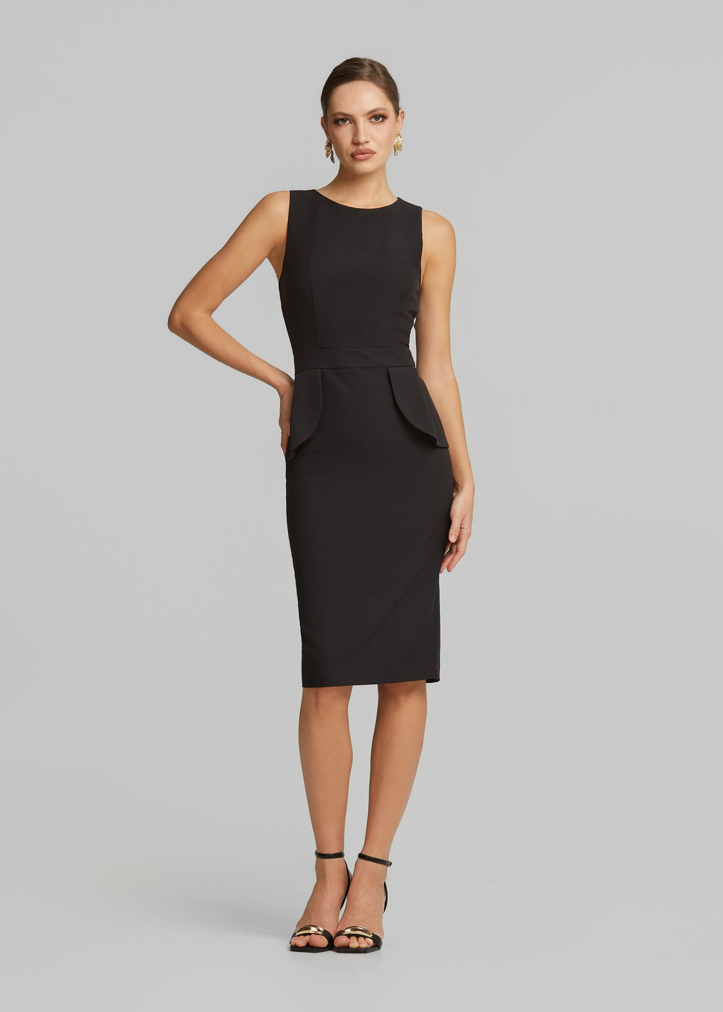 Μίντι φόρεμα με peplum