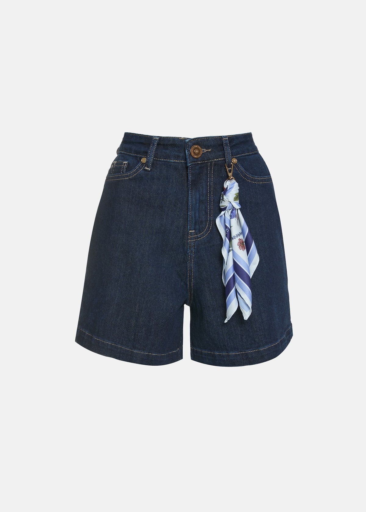 Τζιν σορτς με φουλάρι