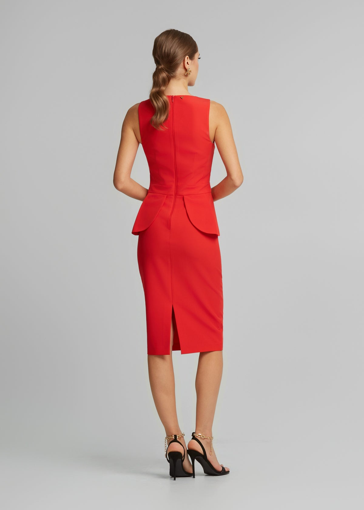 Μίντι φόρεμα με peplum
