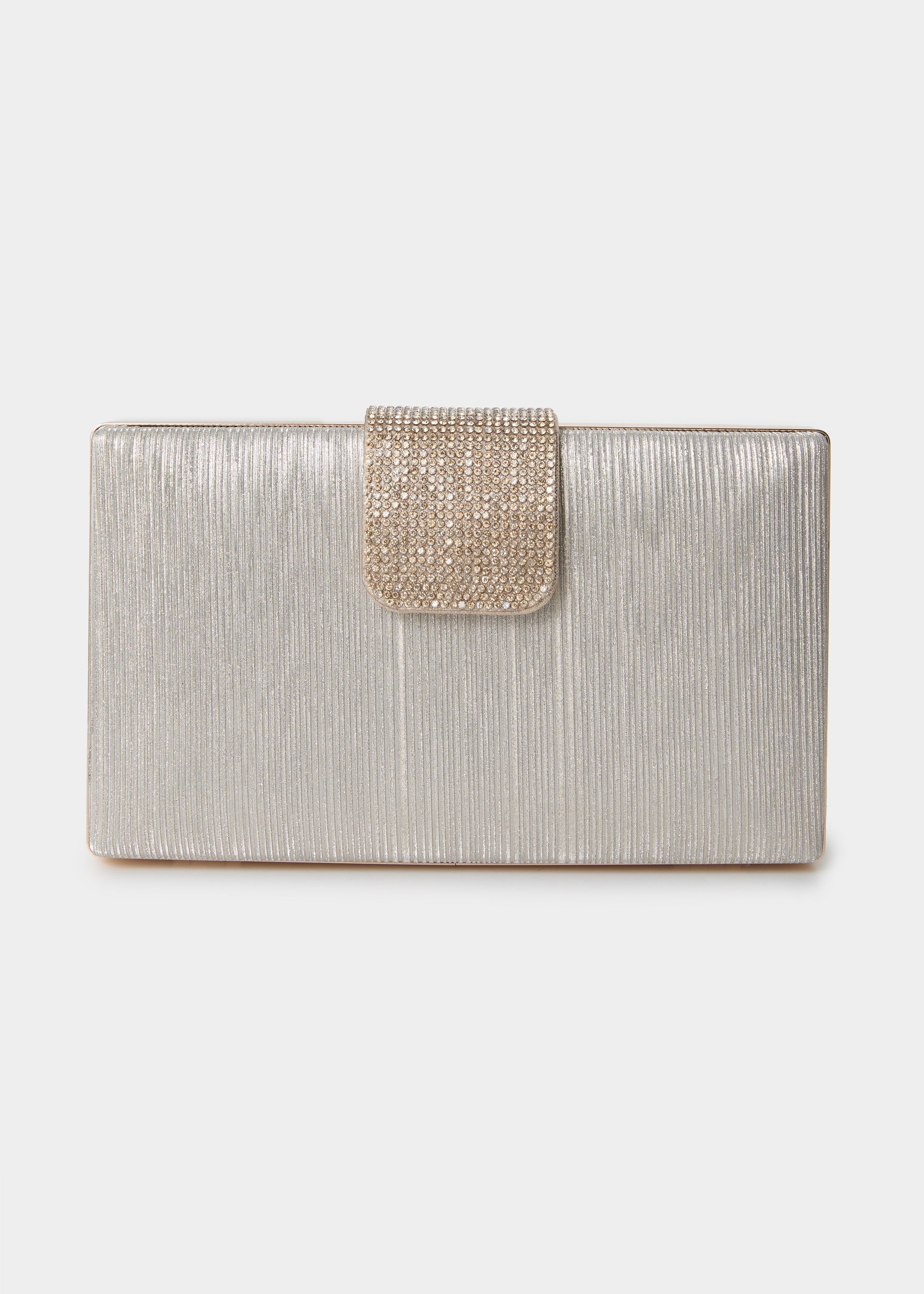 Μεταλλιζέ clutch με στρας