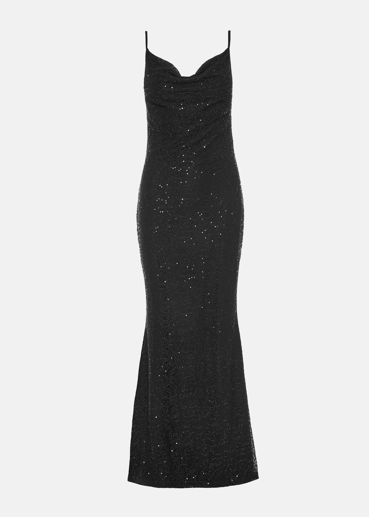 Μάξι φόρεμα από δαντέλα με παγιέτες