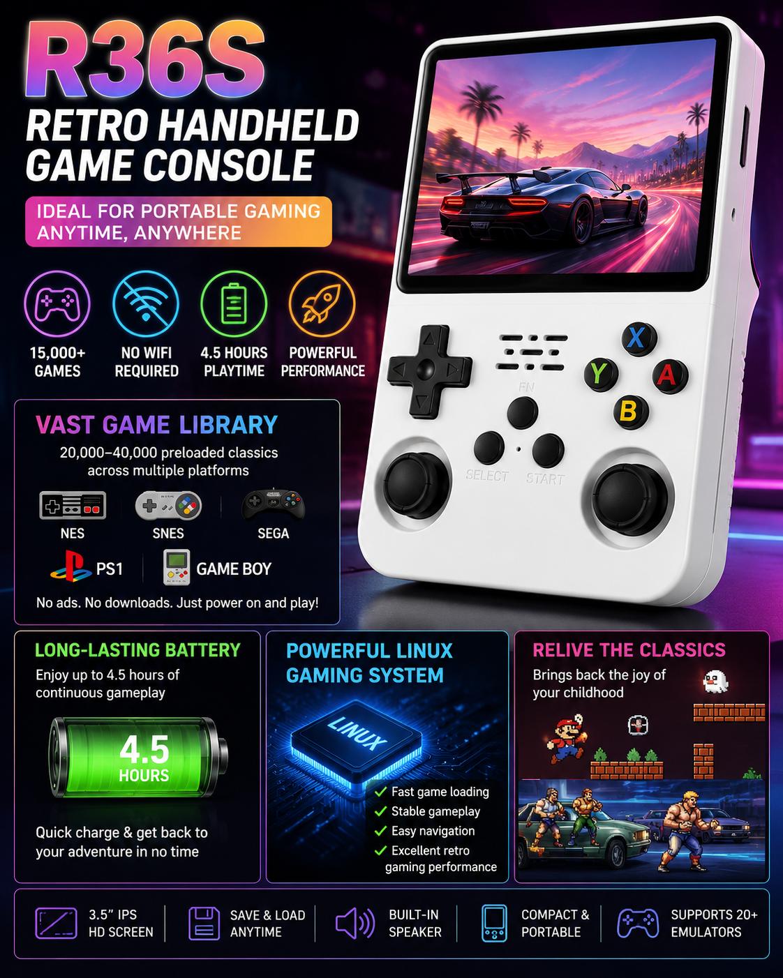 🎮 R36S Portable Retro Game Console
