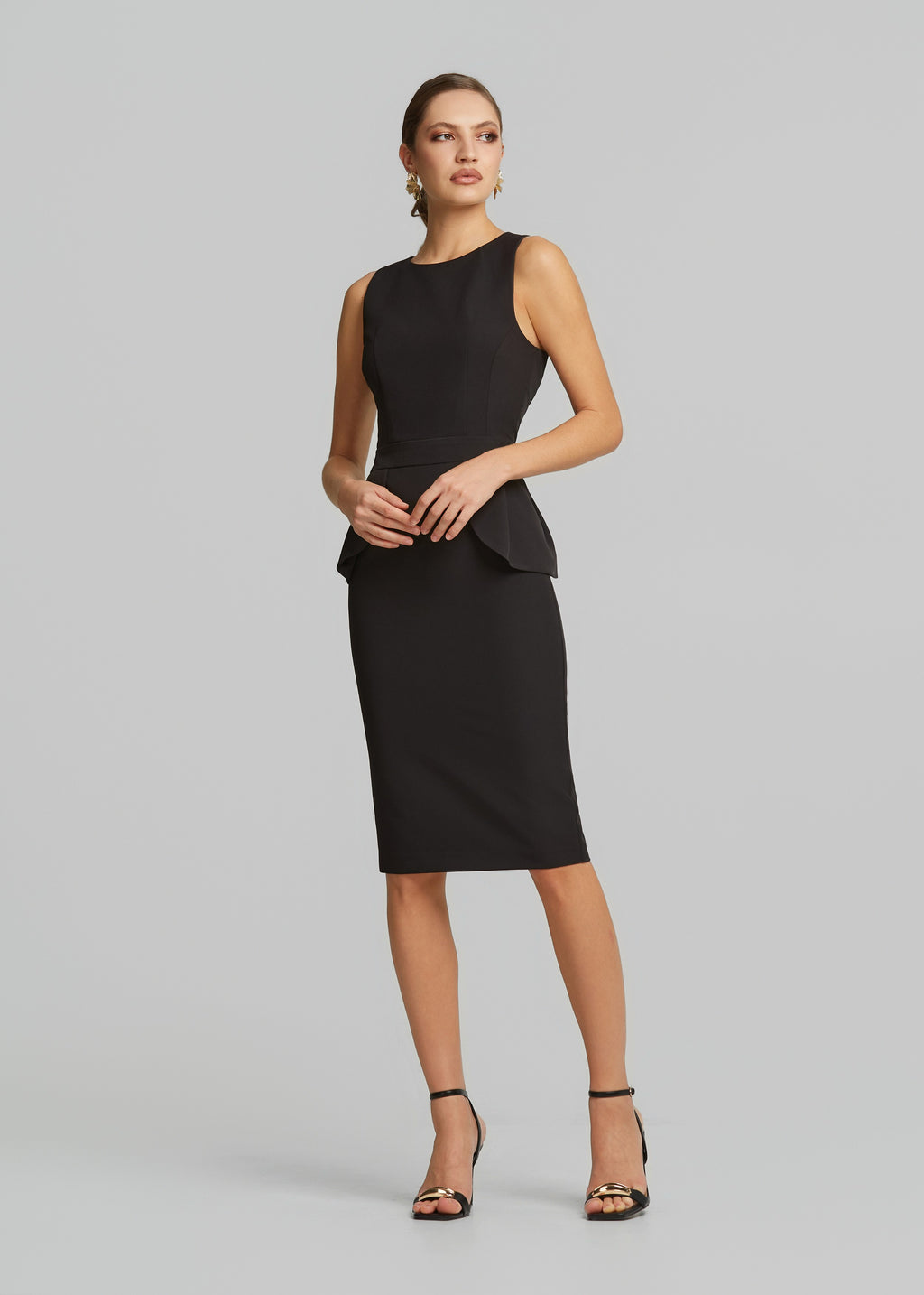 Μίντι φόρεμα με peplum