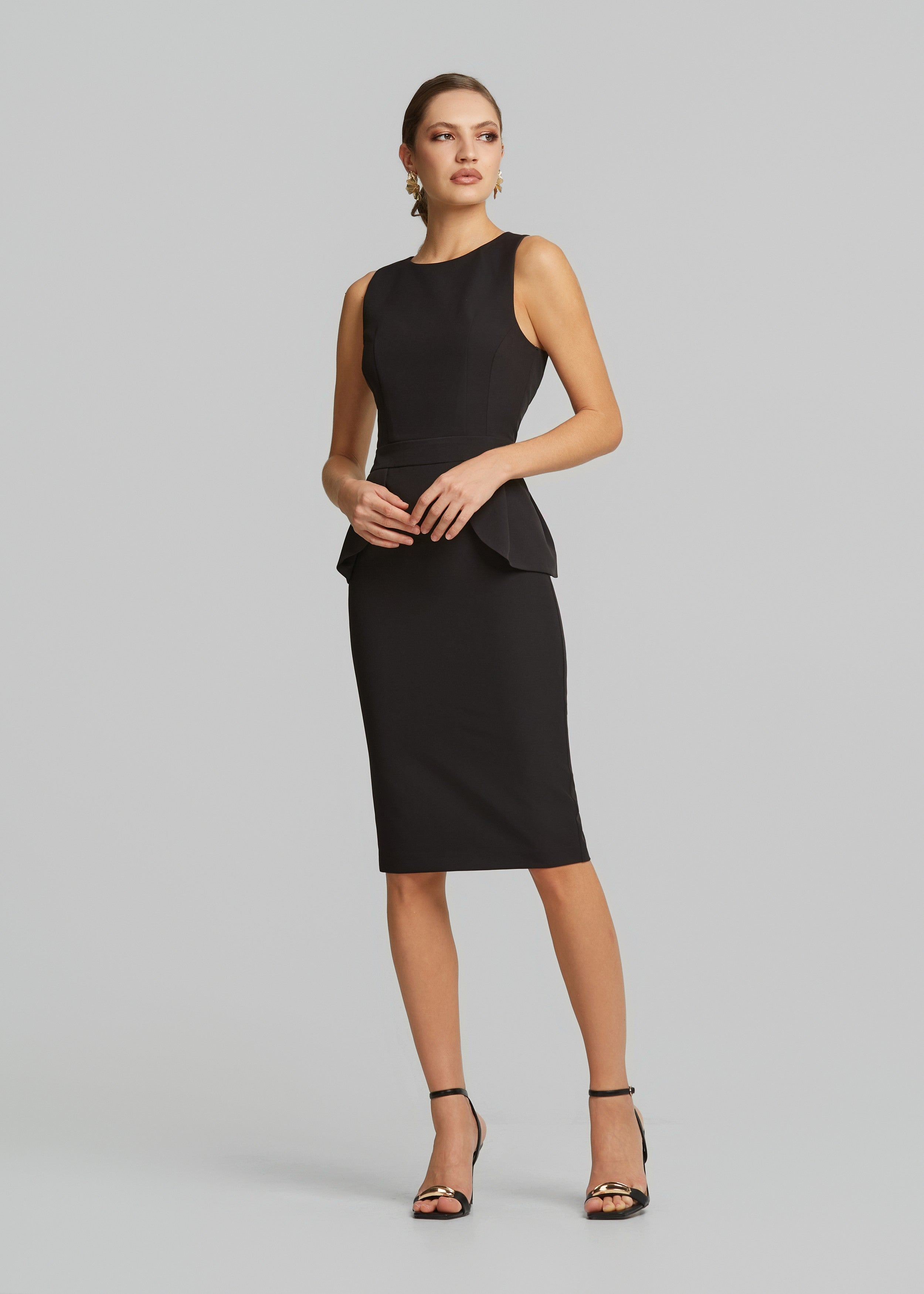 Μίντι φόρεμα με peplum