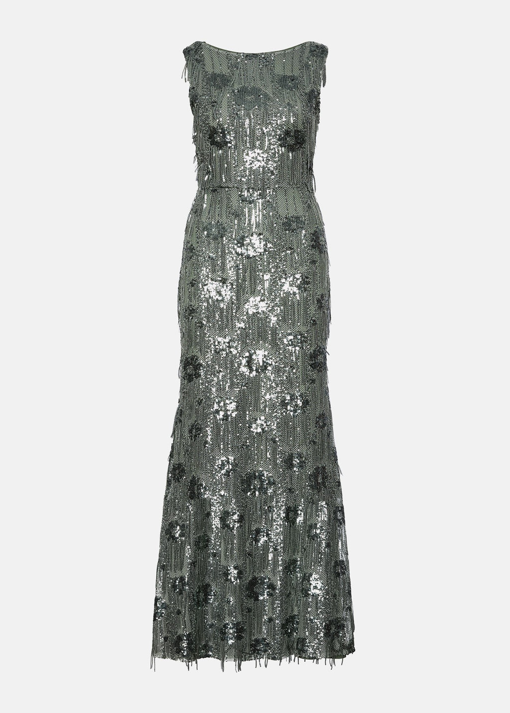 Μάξι φόρεμα με παγιέτες και drape πλάτη