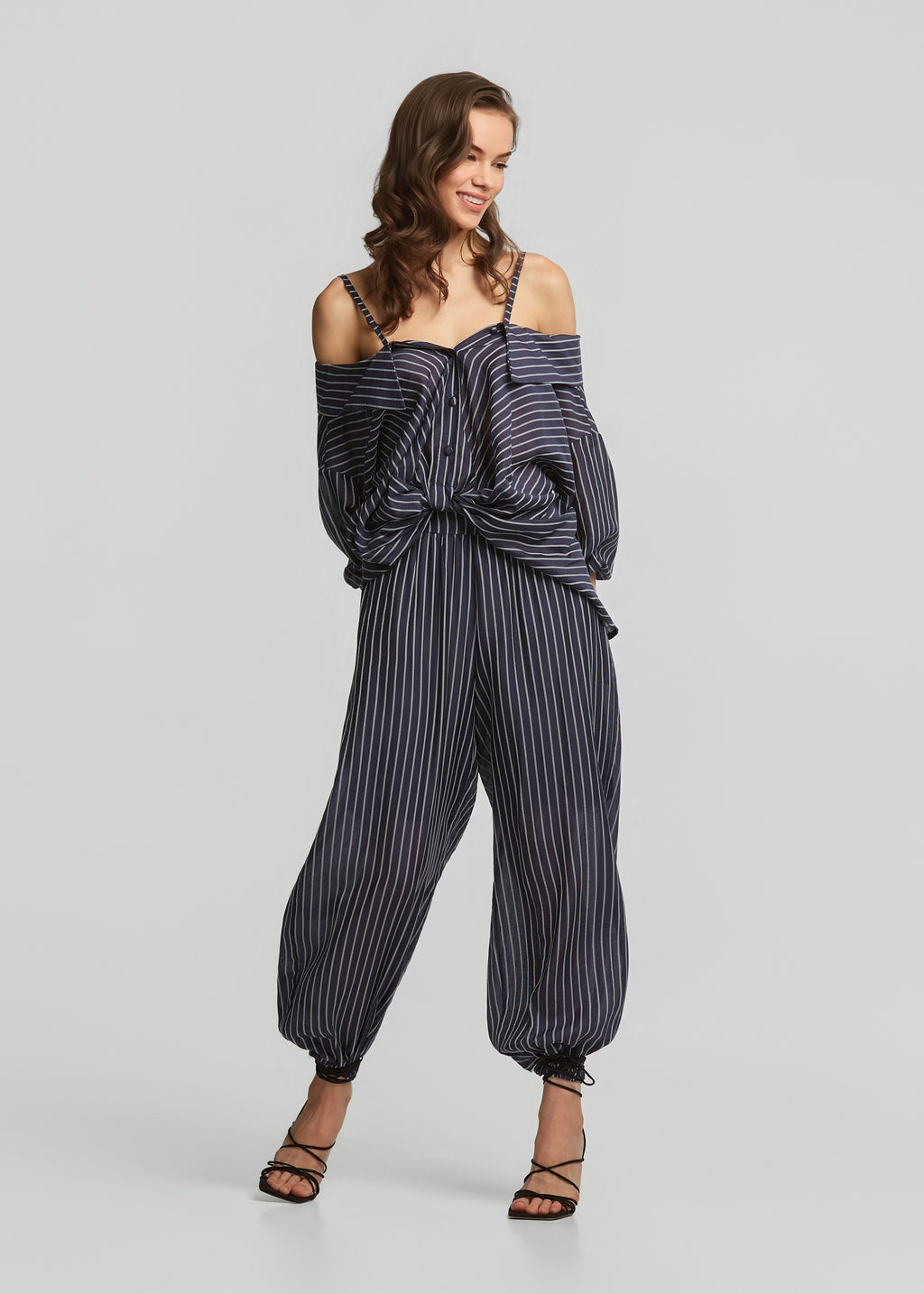 Ψηλόμεσο ριγέ Harem pants