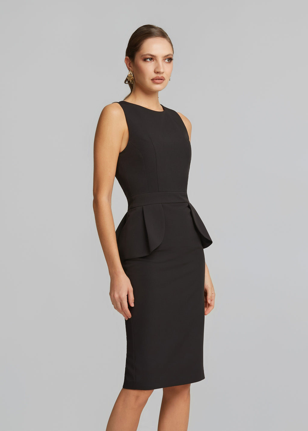 Μίντι φόρεμα με peplum