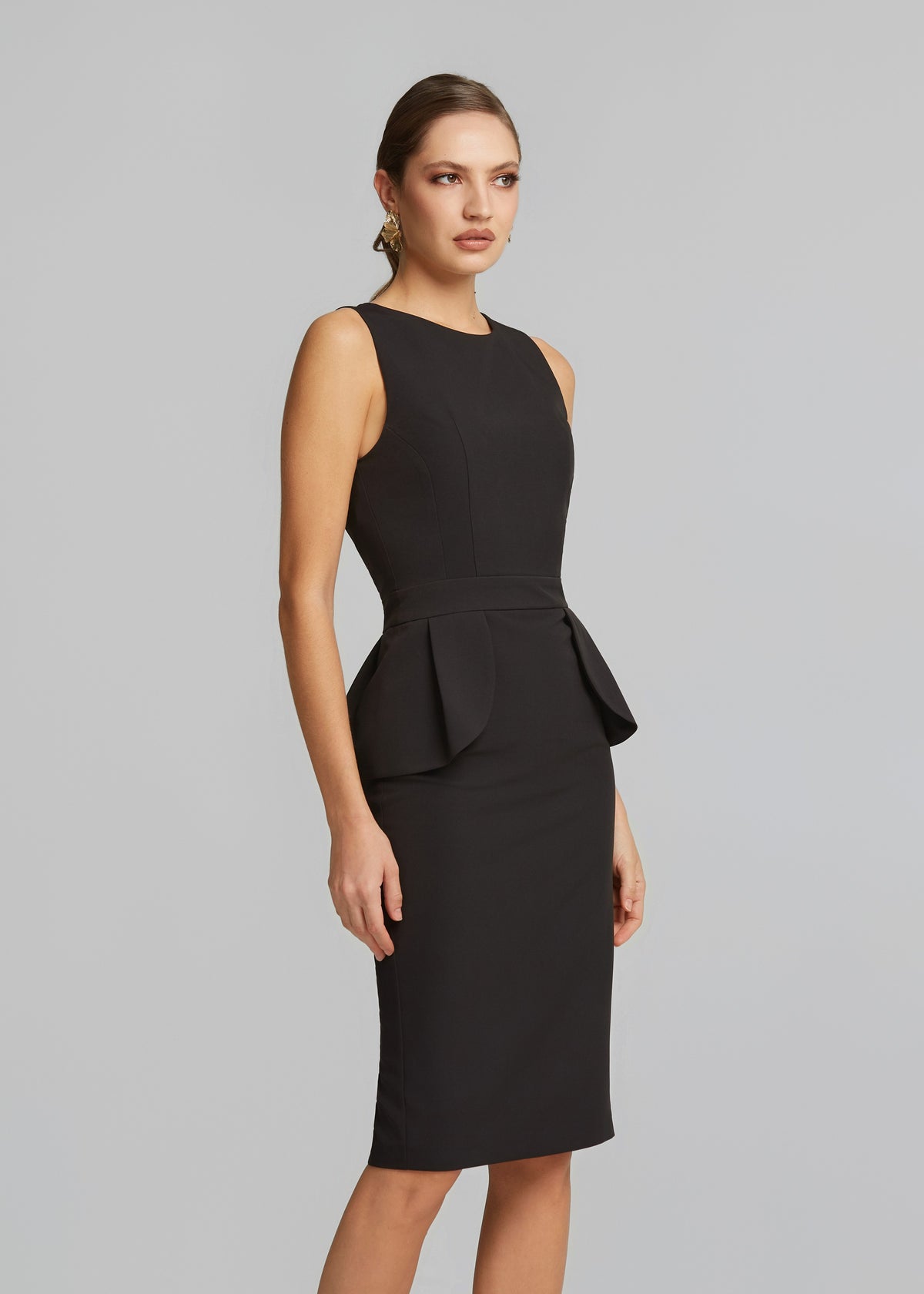 Μίντι φόρεμα με peplum