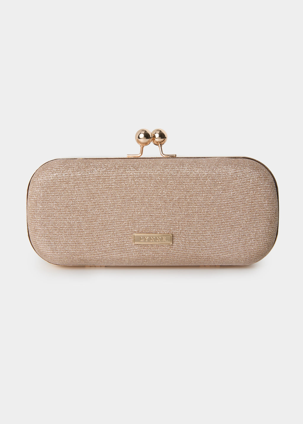 Rose gold μεταλλικό clutch