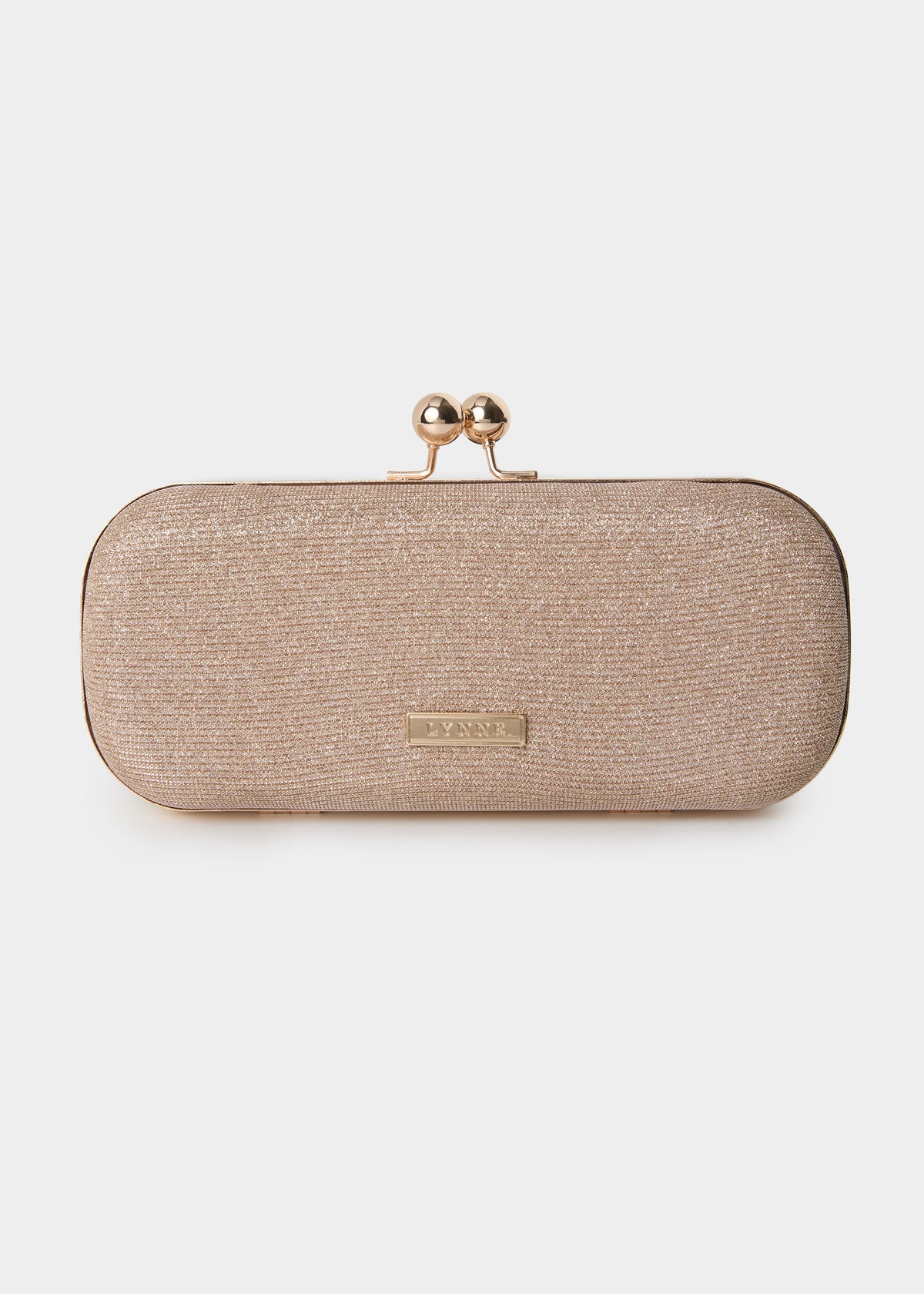 Rose gold μεταλλικό clutch