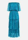 Μάξι off shoulder φόρεμα με βολάν