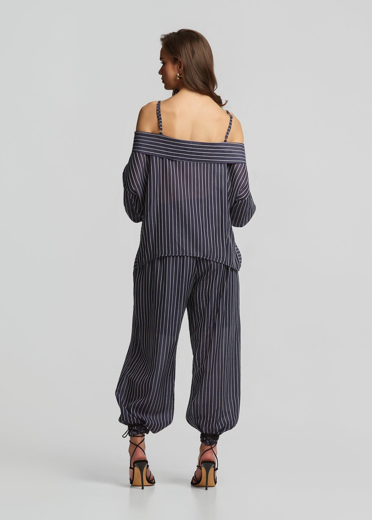 Ψηλόμεσο ριγέ Harem pants